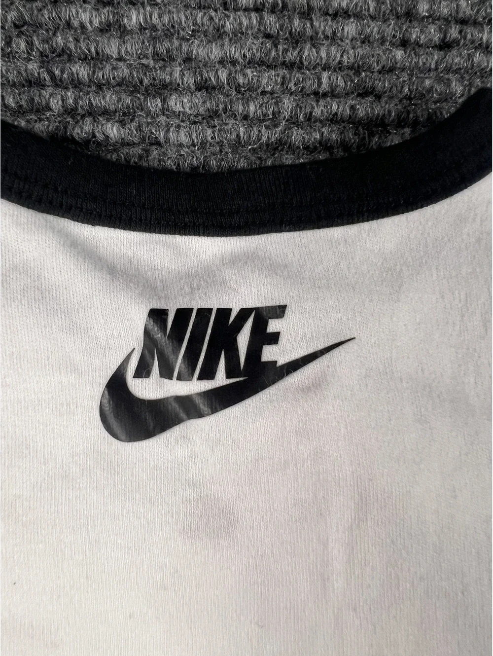 Nike Baby 6M White and Black Footed Sleeper Pajama with Smiley Face Print